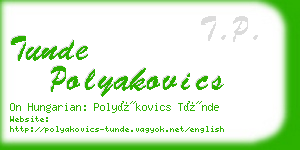 tunde polyakovics business card